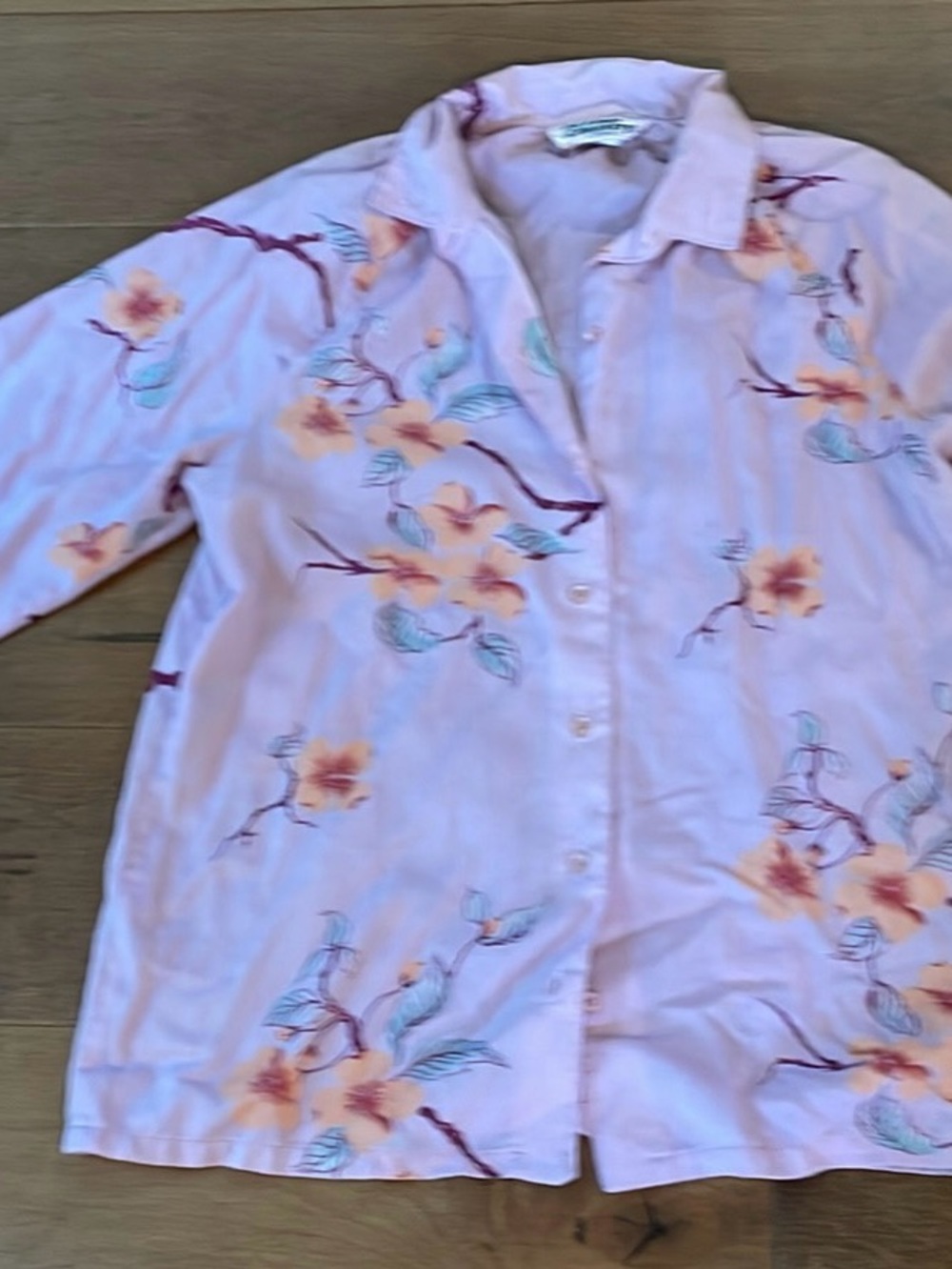 Vintage lavender Floral Button-Down Shirt